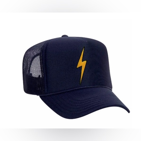 Aviator Nation - Vintage Bolt Trucker Hat - Navy Blue-2 - Picture 1 of 4